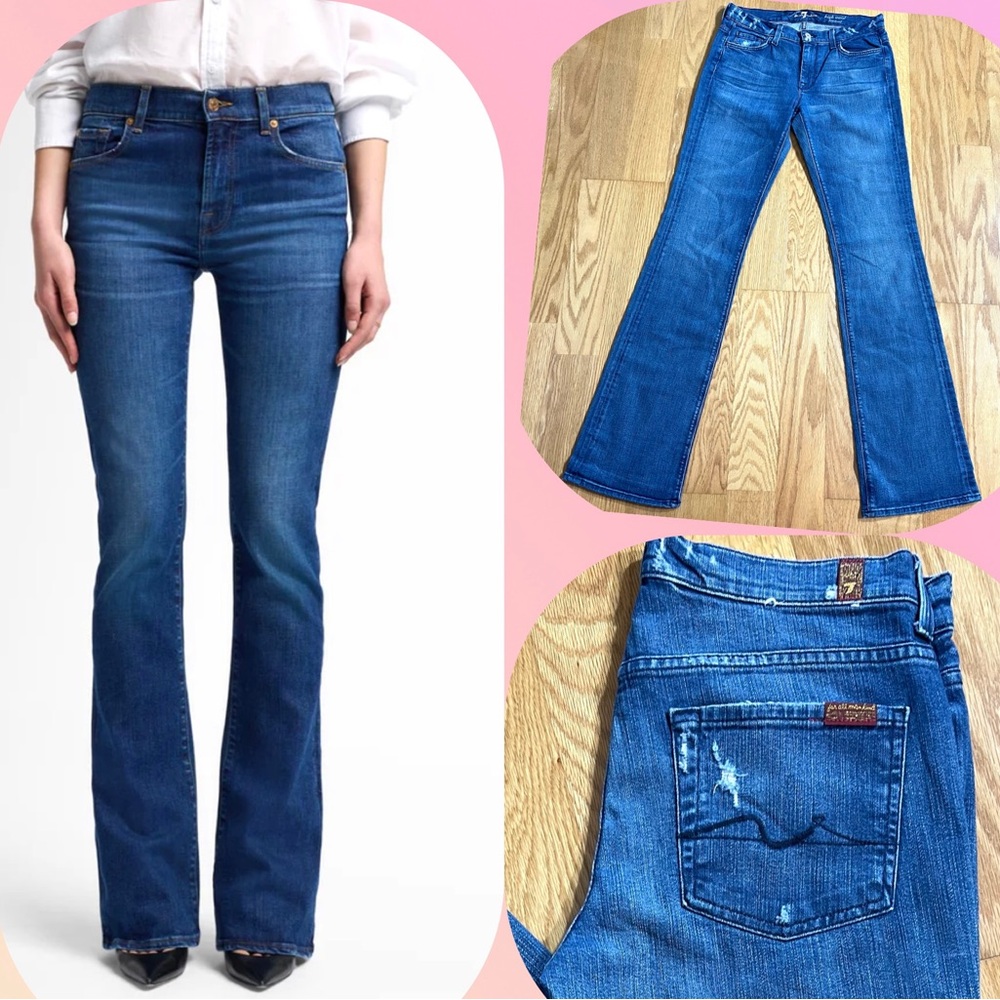 ✅NWOT 7 For All ManKind High Waist Bootcut Denim Jeans 29